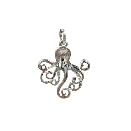 Charmalong&#x2122; Silver Plated Octopus Charm by Bead Landing&#x2122;